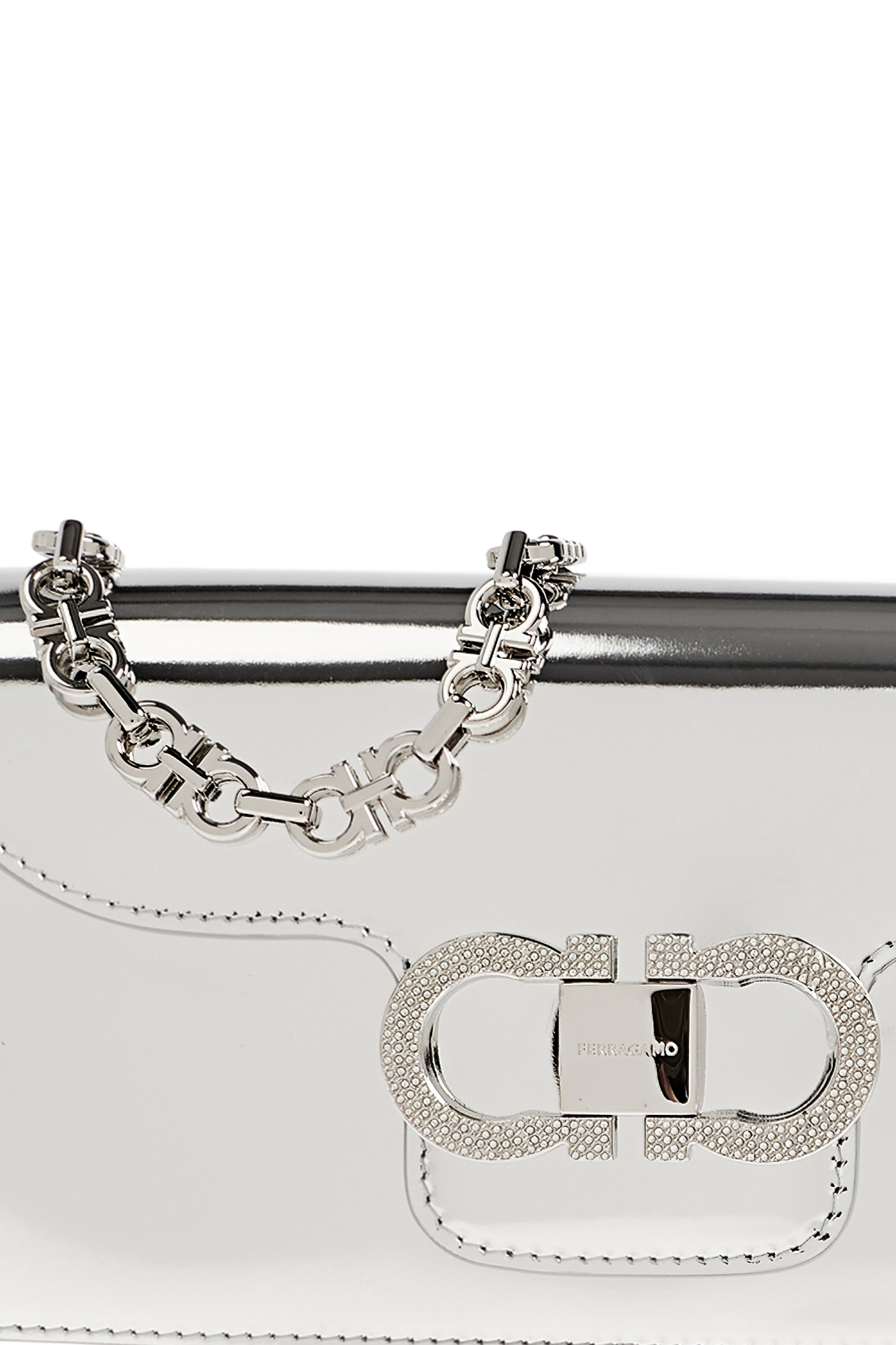 小物 FERRAGAMO Gancini silver wallet chain FERRAGAMO 